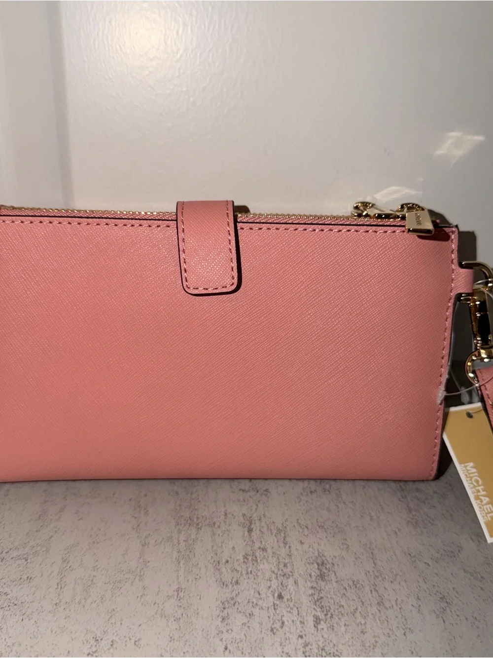 Michael Kors Sunset Rose Large Zip Wallet Wristlet